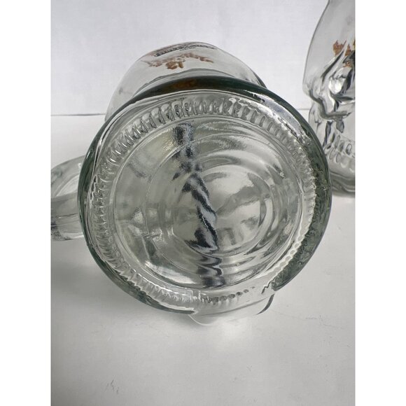 Vtg El Guapo Three Amigos Skull Glass Mason Jar Mugs Handles & Straws Cosumel - Picture 4 of 6